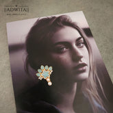 Firoza Stone And Aqua Monalisa with Zirconia and Baroque