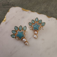 Firoza Stone And Aqua Monalisa with Zirconia and Baroque