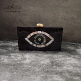 Evil Eye cluth in mother of pearl and abalone inlay