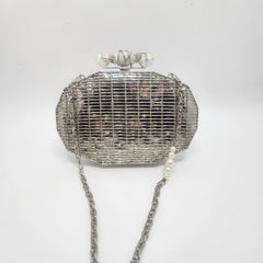 Aamna Clutch - Silver