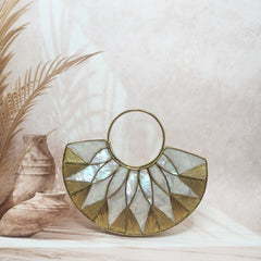 Aaliyah Bag (white Mother of Pearl Bag in gold)