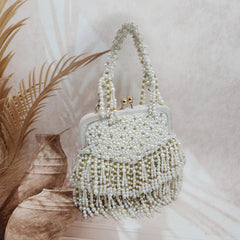 Falling Pearl and Crystal Clasp Bag