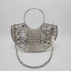 Aaliyah Bag (White Mother of Pearl in silver )