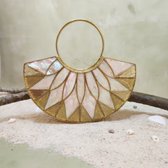 Aaliyah Bag (white Mother of Pearl Bag in gold)