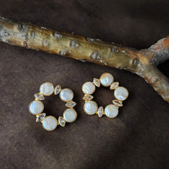 Pearl Chip Zirconia Hollow Studs