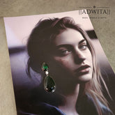 Double Stone Droplet With Black Enamel