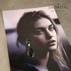 Double Stone Droplet With Black Enamel