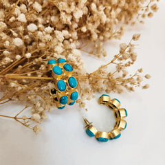 Double Turquoise Hoops