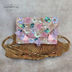 Peach Multi Flower Flap Bag