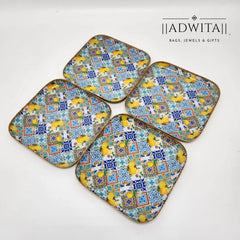 Lemon Theme Printed Serving Plate Set Of 4