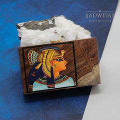 Egyptian Queen Handpainted Wooden Clutch