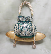 Floral Saga Potli - Green