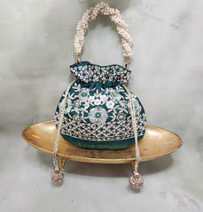 Floral Saga Potli - Green