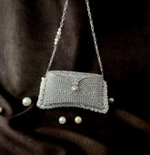 Rhinestone Pearl Pouchette Bag