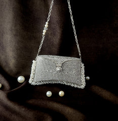 Rhinestone Pearl Pouchette Bag