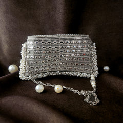 Rhinestone Pearl Pouchette Bag