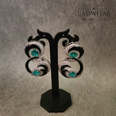 Geometrical Emerald Black Enamel Dangler