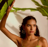 Dara Studs - labradorite and zirconia