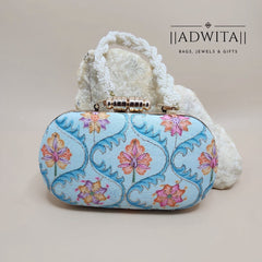 Floral Print Frame Clutch