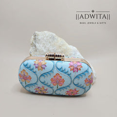 Floral Print Frame Clutch