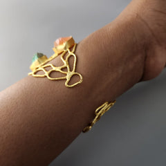 Multi Stone Web Cuff