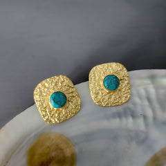 Firoza Hammered Stud