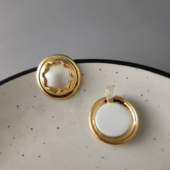 Round Star Pearl Stud