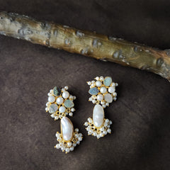 Abalone Pearl Flower Pendulum Earring