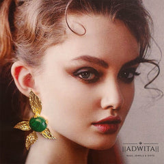 Leaf Malachite Studs