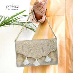 Canan Flap Bag in Shades of Gold and Silver