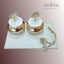 Palm leaf marble platter with glass marble lid palm leaf jars