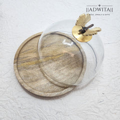 Mini Butterfly Glass Dome Cake Stand