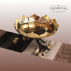 Lotus Urli/ platter with butterfly branch stand