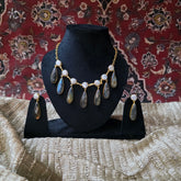 Pearl labradorite trinklet necklace