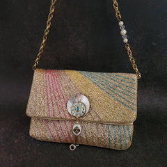 Multi Shade Hanging Broach Bag
