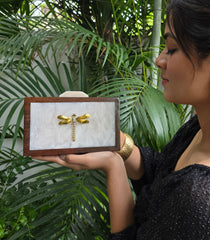 Dragonfly wooden and resin bag