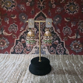 Natural stone meena jhumka