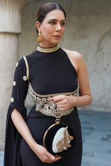 Mother of pearl artful velvet bag