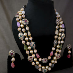 Multi shade multi Layer Stone Necklace