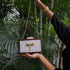 Dragonfly wooden and resin bag