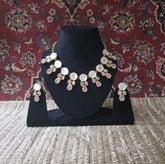 Agam Necklace Set in Chinese Opal Pink Quartz and Grey Monalisa