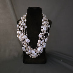 Pearl chip thread mala