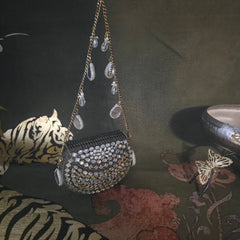 Mini kundan mosaic bag antique gold