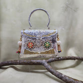 Multi meenakari big size top handle bag