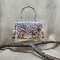 Multi meenakari big size top handle bag