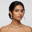 Polki zirconia sleek necklace set