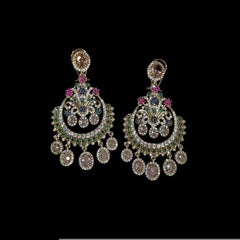 Multi meena kundan chandbali
