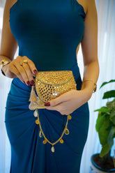 Mini mirror bag in gold