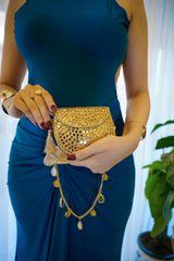 Mini mirror bag in gold