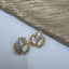 Three pearl leaf earring